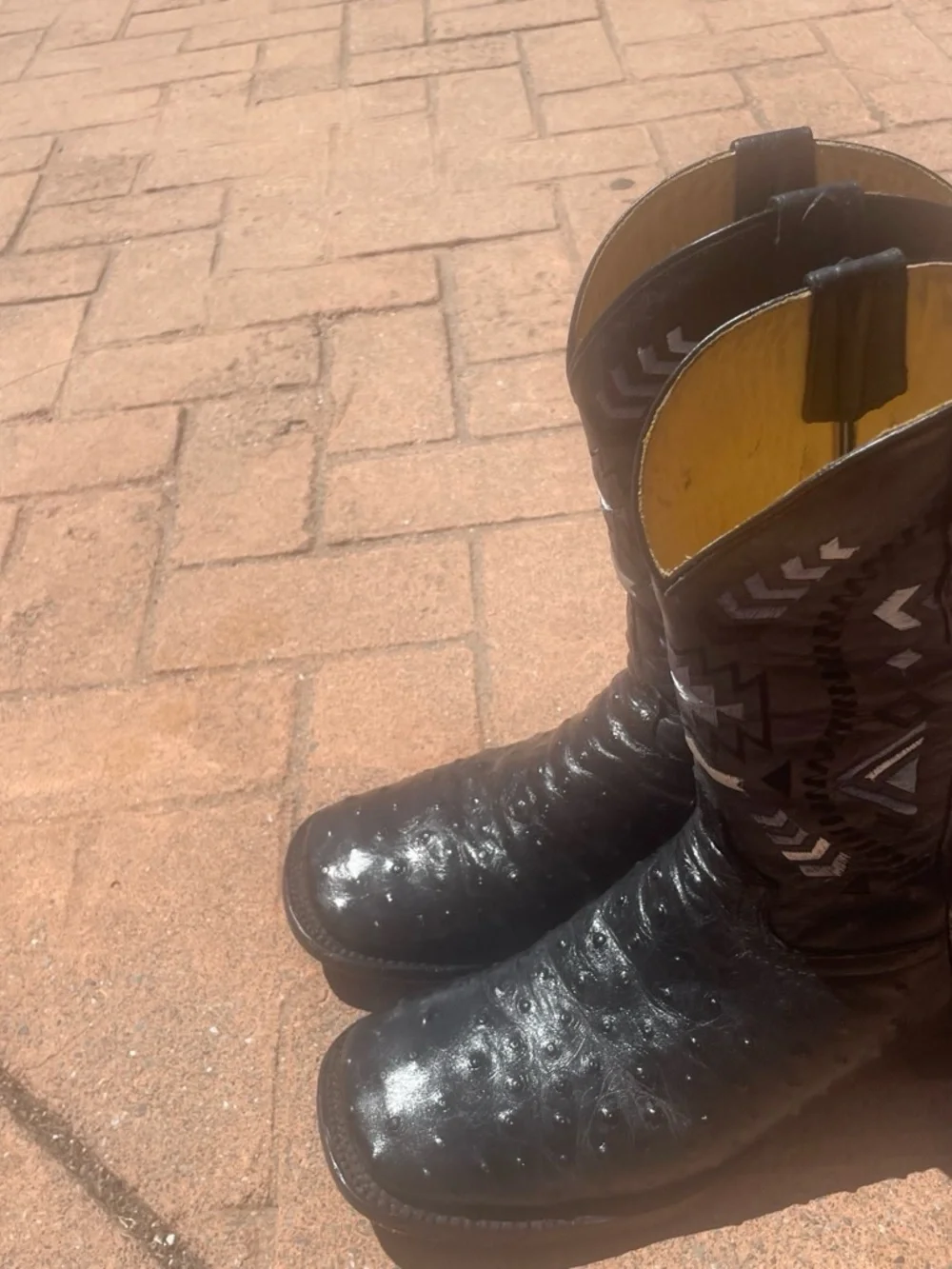 Ostrich leather boot made in mx